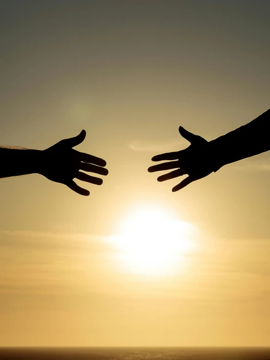 two hands reaching towards each other in front of the sun, pexels contest winner, symbolism, shrugging arms, ilustration, friendly eyes, professional photo