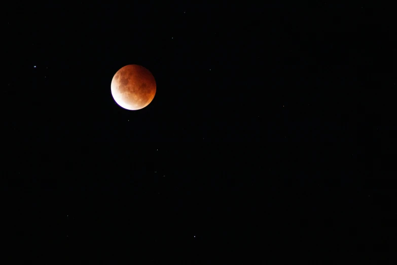 a blood moon in the night sky, a picture, by Niko Henrichon, iu, an eclipse, mars, unedited