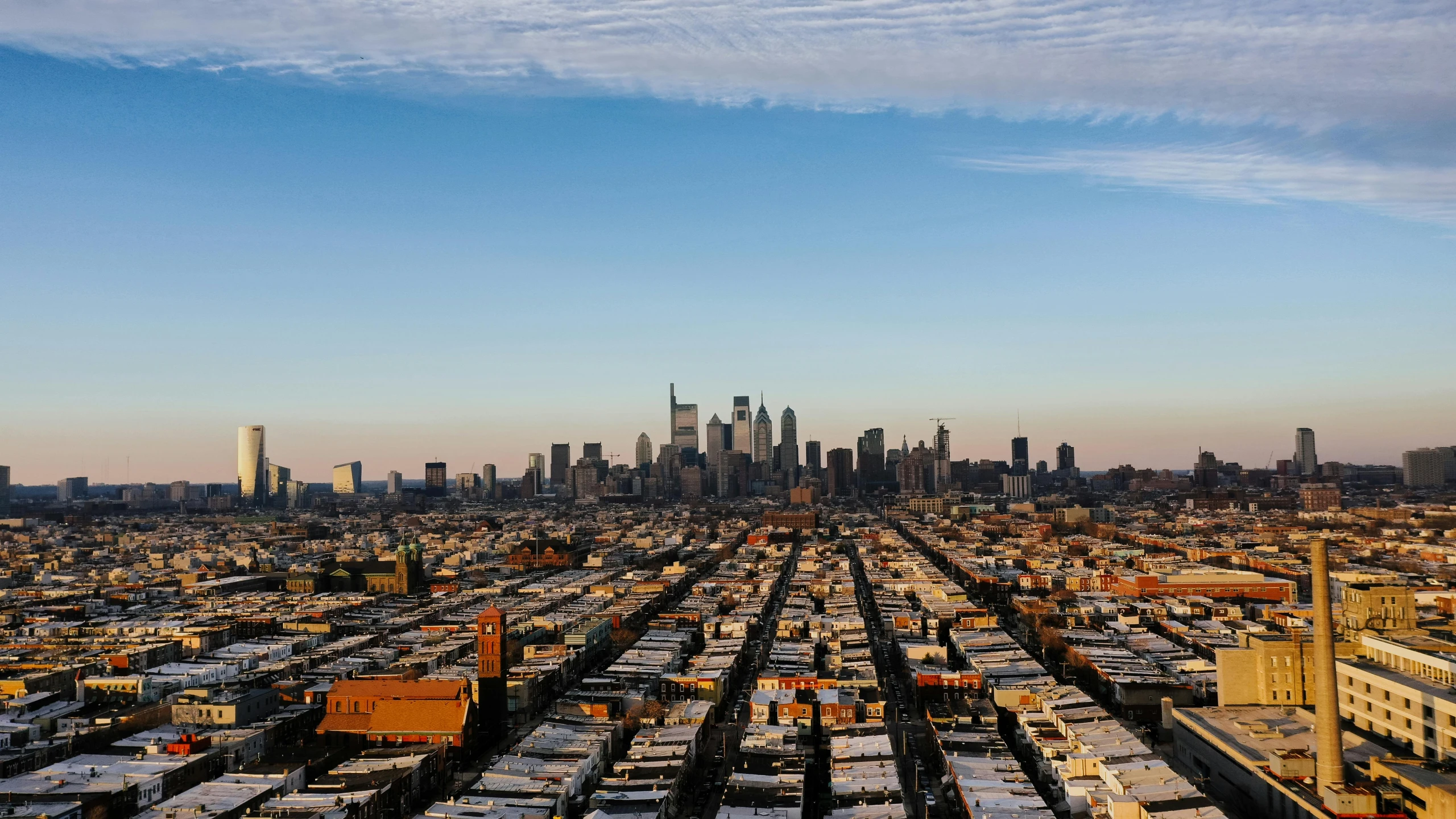 a view of a city from the top of a building, by Jacob Burck, pexels contest winner, happening, always sunny in philadelphia, ultrawide landscape, neighborhood, hd aerial photography