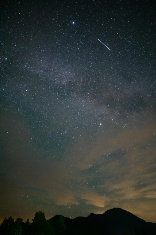 a night sky filled with stars and a shooting star, by Matt Cavotta, starry sky 8 k, fan favorite, 4 k -, brown