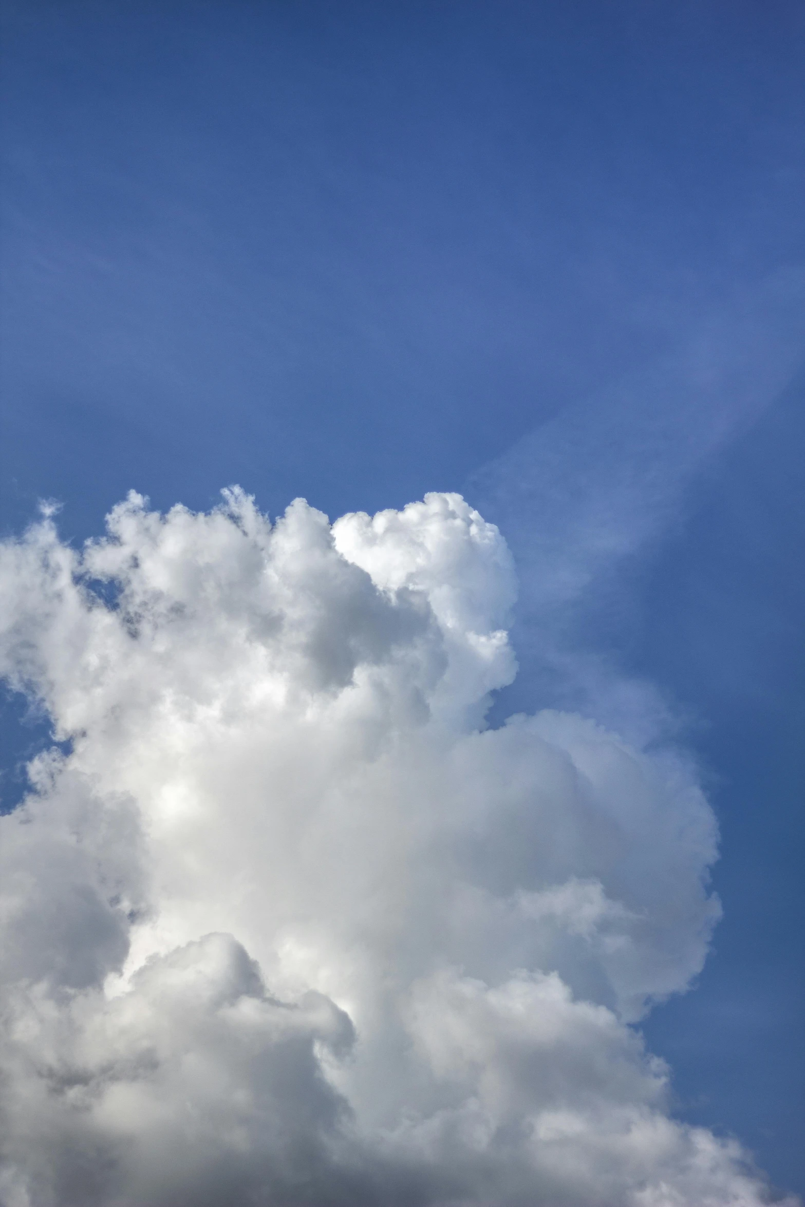 a jetliner flying through a cloudy blue sky, by Sven Erixson, unsplash, minimalism, giant cumulonimbus cloud, up close, today\'s featured photograph 4k, portrait photo