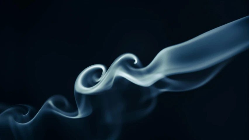 a close up of smoke on a black background, by Daniel Lieske, unsplash, soft twirls curls and curves, blue haze, instagram post, stylized illustration