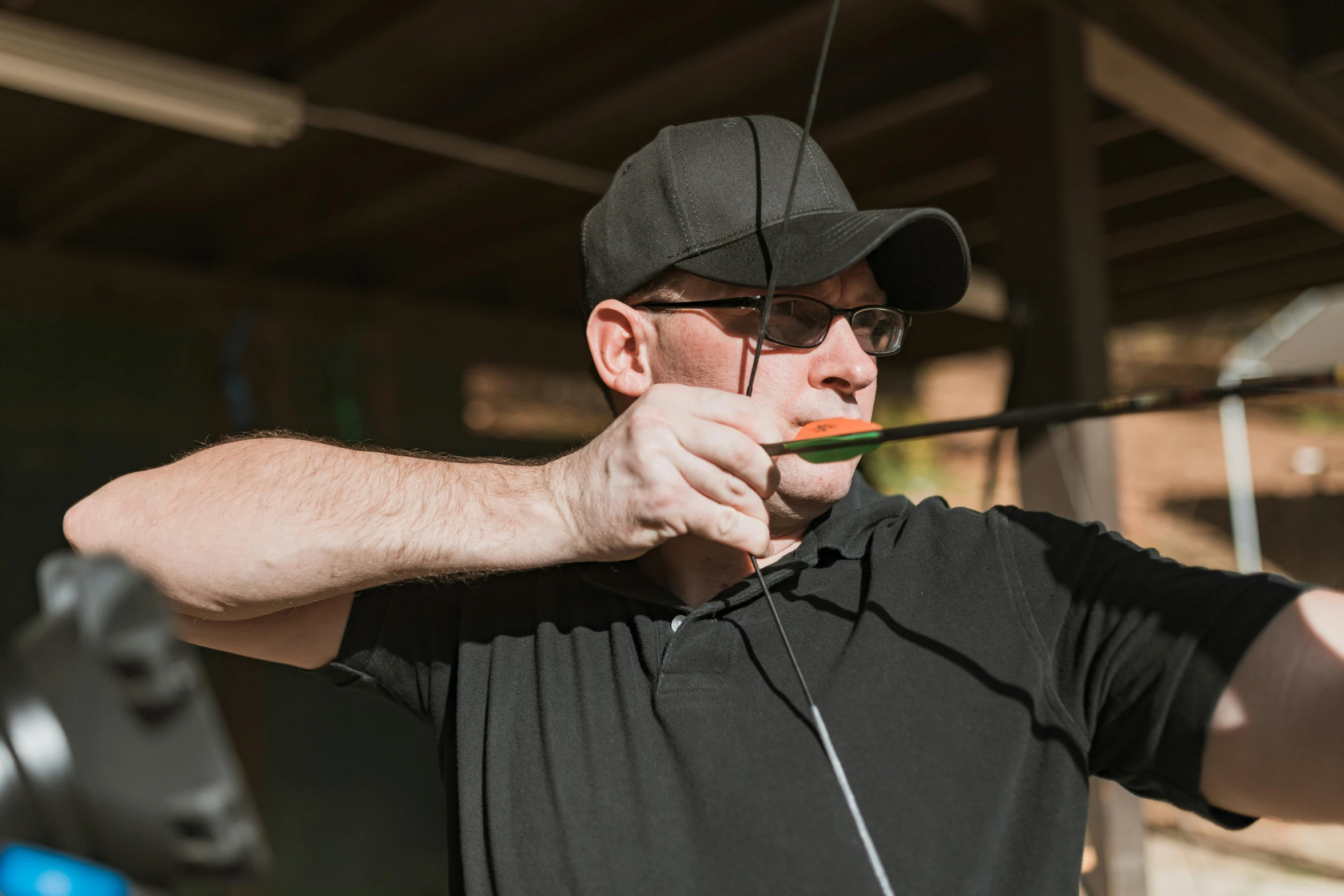 a man that is holding a bow and arrow, profile image, zoomed out shot, professional image, rectangle