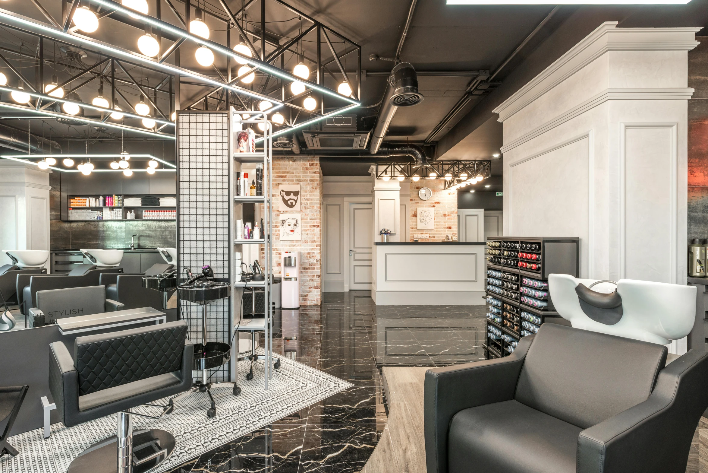 the salon is clean and ready for customers to use, a portrait, pexels contest winner, bauhaus, neo kyiv, profile image, thumbnail, interior! design