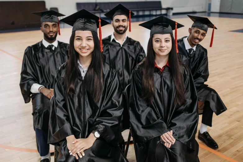 a group of graduates pose for a picture, a portrait, shutterstock, 15081959 21121991 01012000 4k, educational supplies, black, instagram post