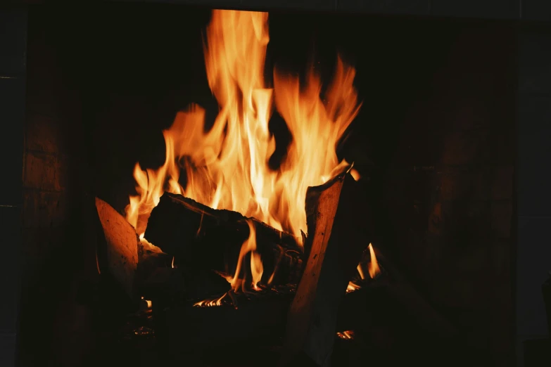 a close up of a fire in a fireplace, pexels contest winner, instagram post, transparent background, profile image, warm wood