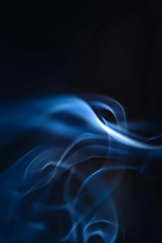 a close up of smoke on a black background, a picture, by Adam Marczyński, blue soft background, swoosh, swirls, silver and blue colors