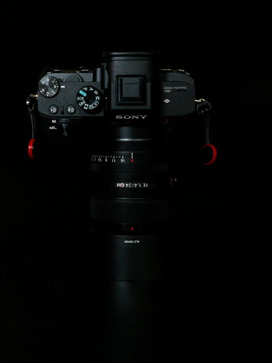 a close up of a camera in the dark, sony a 7 siii, leica s photograph