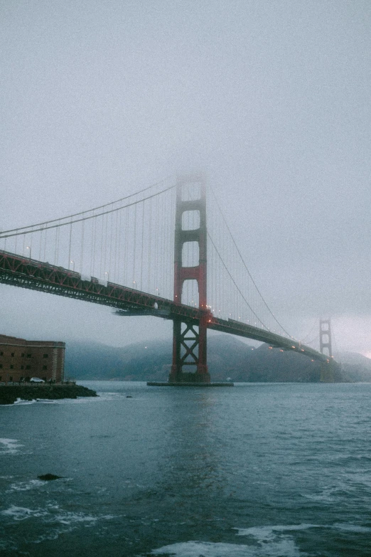 a large bridge over a body of water, by Ryan Pancoast, pexels contest winner, renaissance, 2 5 6 x 2 5 6 pixels, dreary, sf, famous photo