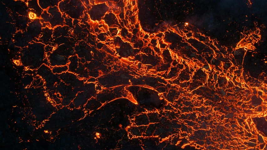 a close up of lava on the surface of a volcano, an album cover, trending on unsplash, hurufiyya, glowing cracks, taken in the late 2010s, circuitry. 8k 3d geology, detailed veins