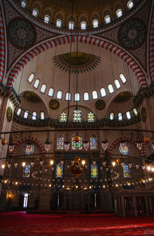 the interior of the blue mosque in istanbul, turkey, inspired by Altoon Sultan, art nouveau, 1996), tall ceiling, deity), interesting lights