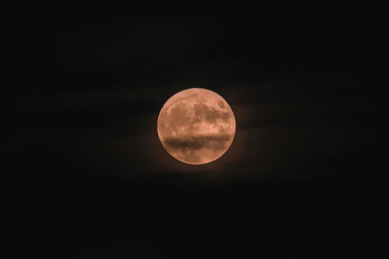 a full moon is seen in the dark sky, an album cover, pexels, renaissance, giant pink full moon, brown, halloween, ash thorp