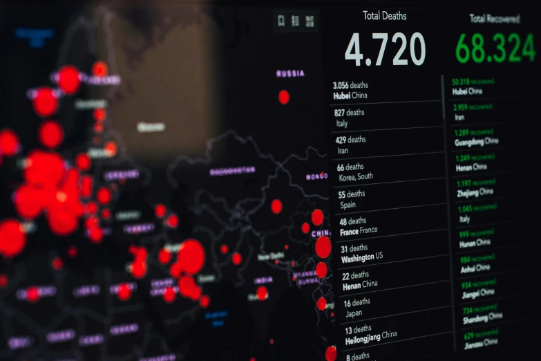 a close up of a map on a computer screen, by Daniel Lieske, pexels, digital art, death and robots, stats, 64x64, deaths