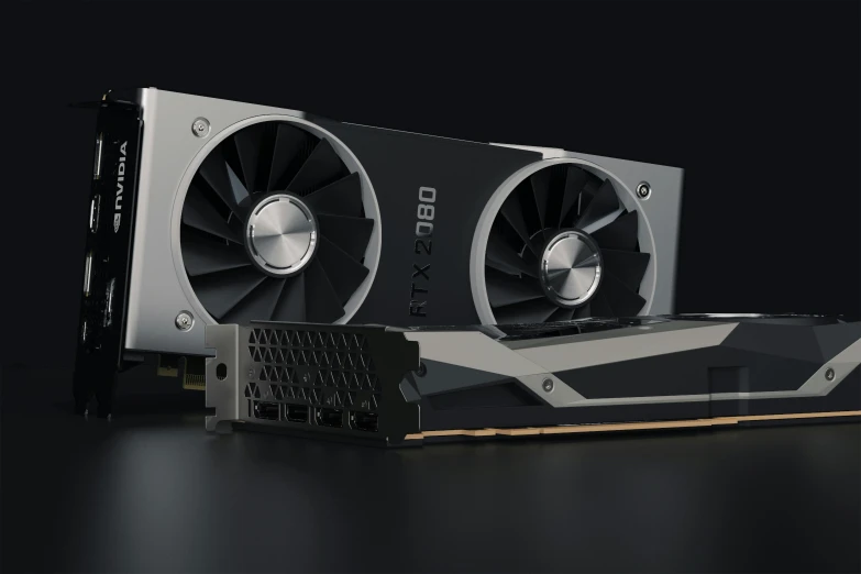 a couple of graphics cards sitting on top of each other, a computer rendering, by Jason Felix, trending on polycount, pbr material, rtx geforce experience, front closeup, high quality product image”