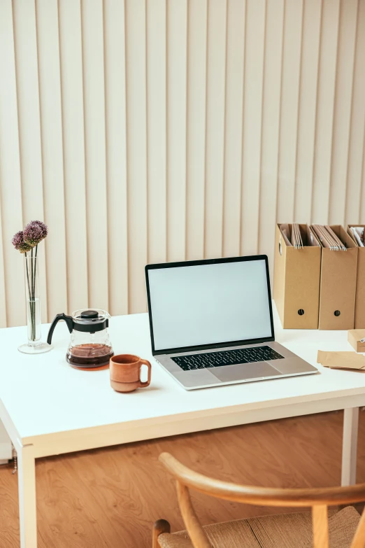 a laptop computer sitting on top of a white desk, trending on pexels, postminimalism, cardboard, your personal data avatar, shelf, high quality photo