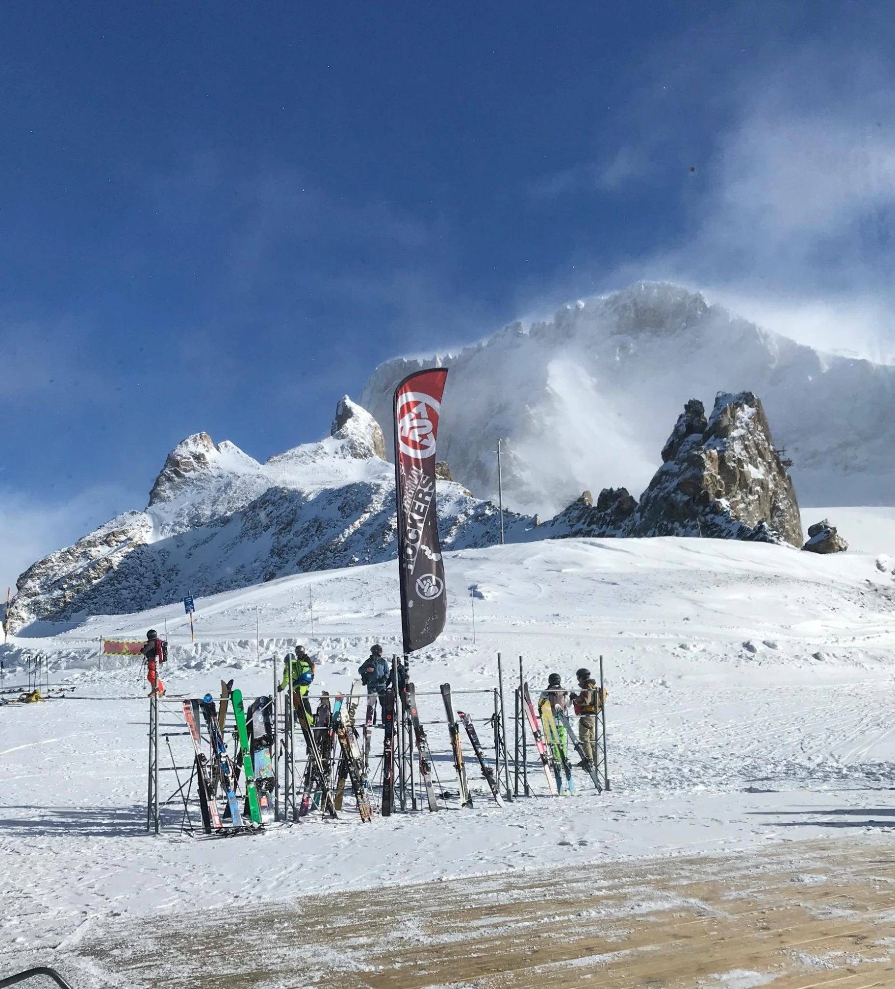 a group of people standing on top of a snow covered slope, skiing, today\'s featured photograph 4k, glaciers, album