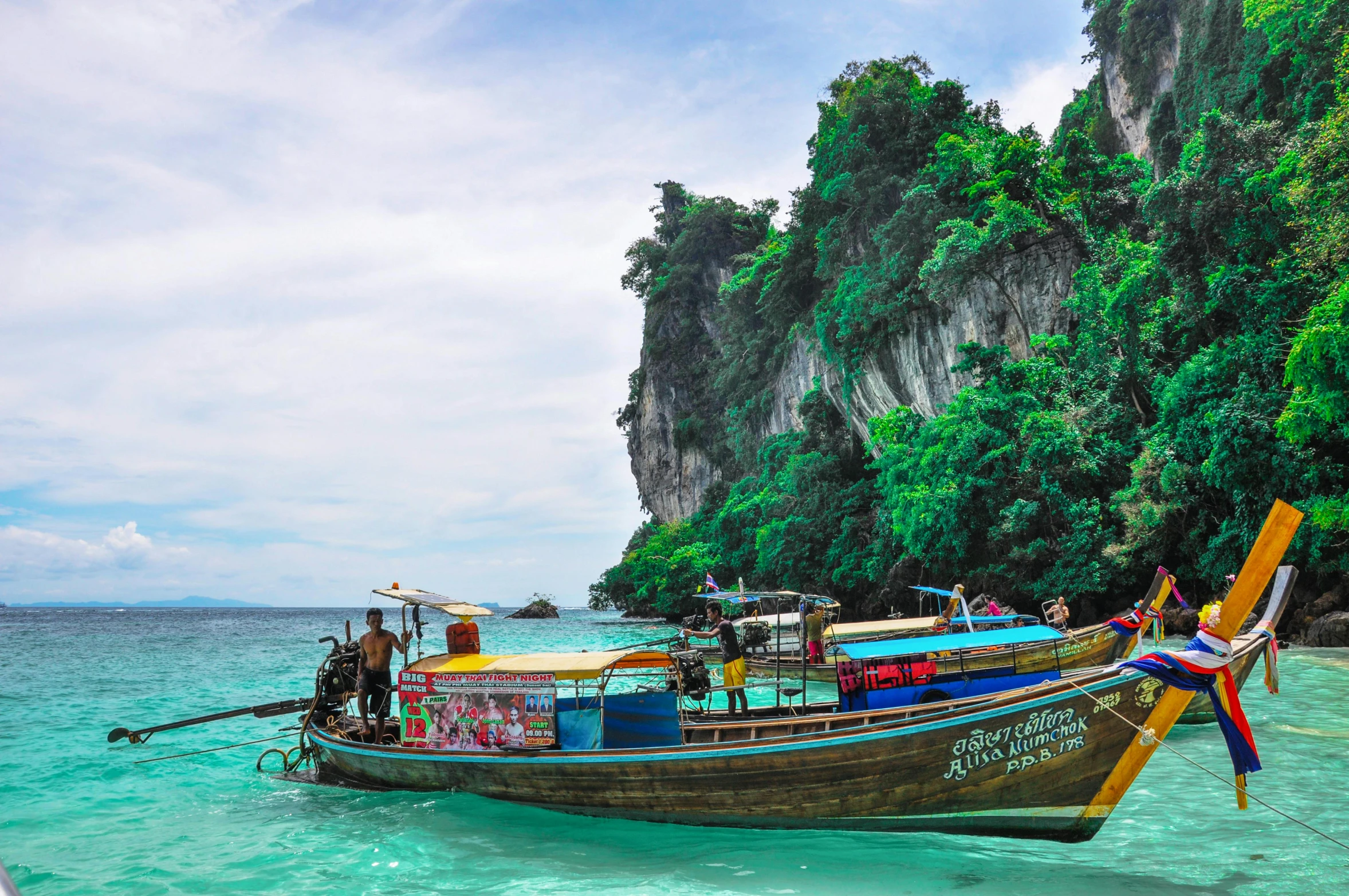 a boat that is sitting in the water, pexels contest winner, colourful jungle, south east asian with long, avatar image