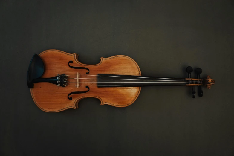 a violin sitting on top of a table, by Tom Wänerstrand, pexels contest winner, hurufiyya, wide frontal view, immaculate shading, seen from straight above, full front view