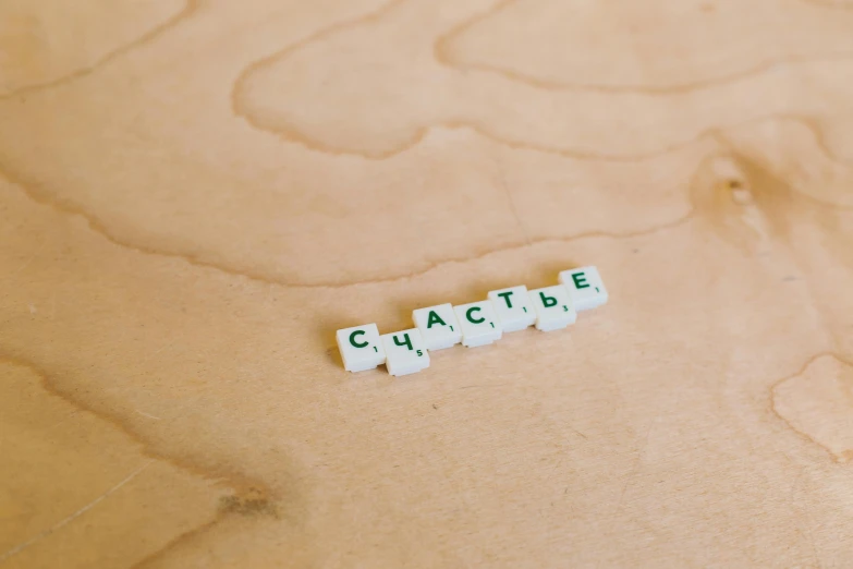 a close up of a piece of wood with letters on it, by Emma Andijewska, unsplash, russia in 2 0 2 1, white plastic, language, studs