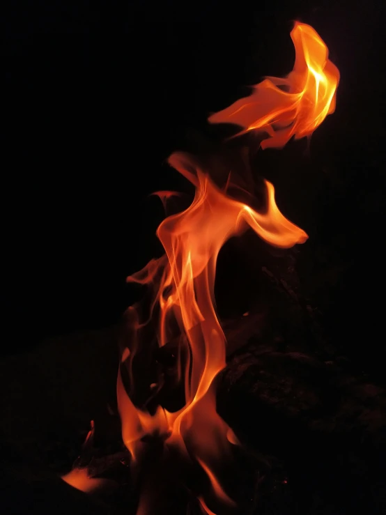 a close up of a fire in the dark, by Gwen Barnard, renaissance, taken on a 2010s camera, avatar image, ignant, prize winning color photo