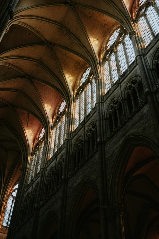 a view of the inside of a cathedral, unsplash contest winner, gothic art, cloicsonne, rectangle, gold, grey