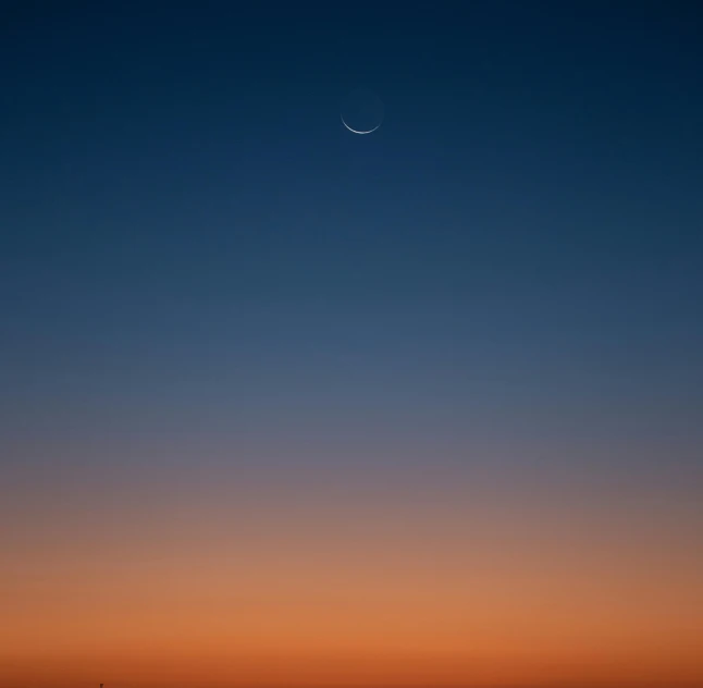 a large body of water with a moon in the sky, by Adam Pijnacker, unsplash, minimalism, sunset colors, subtle smile, seen from earth, vertical portrait