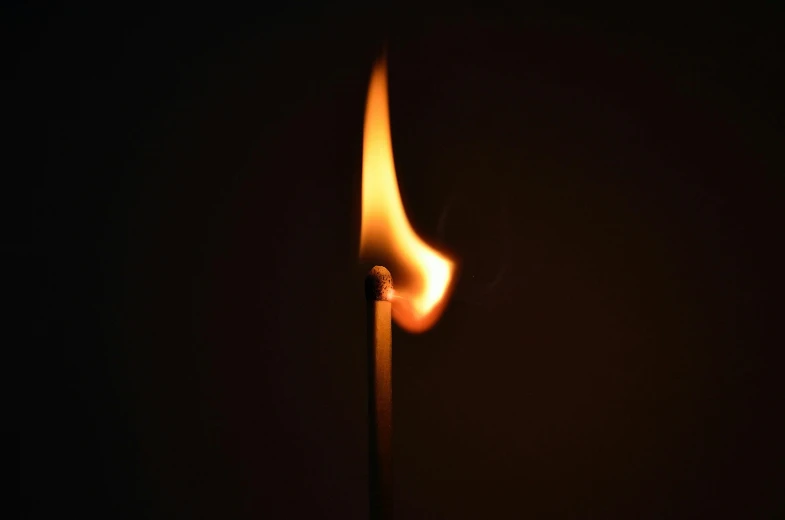 a burning matchstick in the dark, by Niko Henrichon, unsplash, on a gray background, profile pic, instagram picture, torch