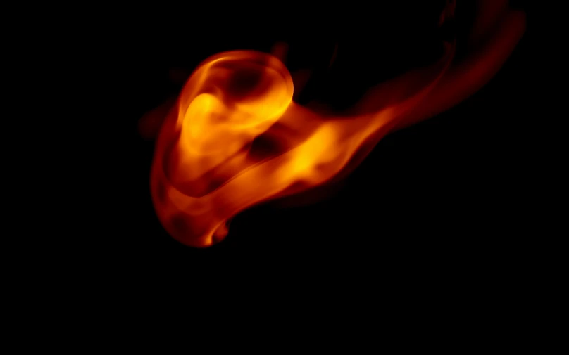 a close up of a fire on a black background, by Jan Rustem, profile image, abstract claymation, avatar image, flare