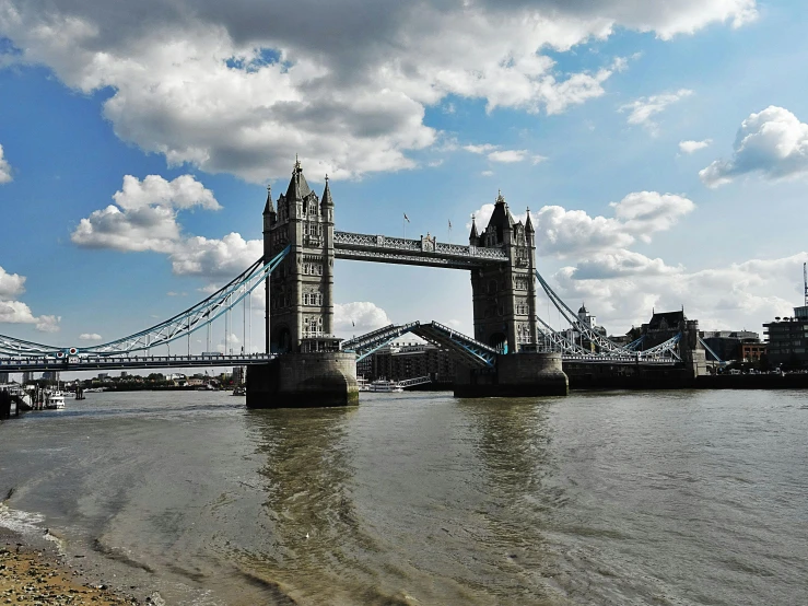 a bridge spanning over a body of water, inspired by Thomas Struth, pexels contest winner, tower bridge, thumbnail, medium format, 8 k -