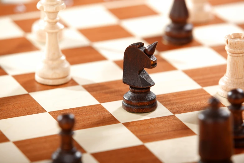 a chess board with chess pieces on it, by Julian Allen, medium close up, thumbnail, brown, white finish