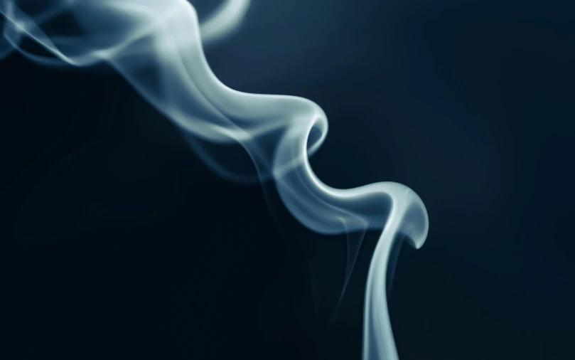 a close up of smoke on a black background, by Paul Davis, pexels contest winner, digital art, desaturated blue, curves, instagram post, smoth 3 d illustration