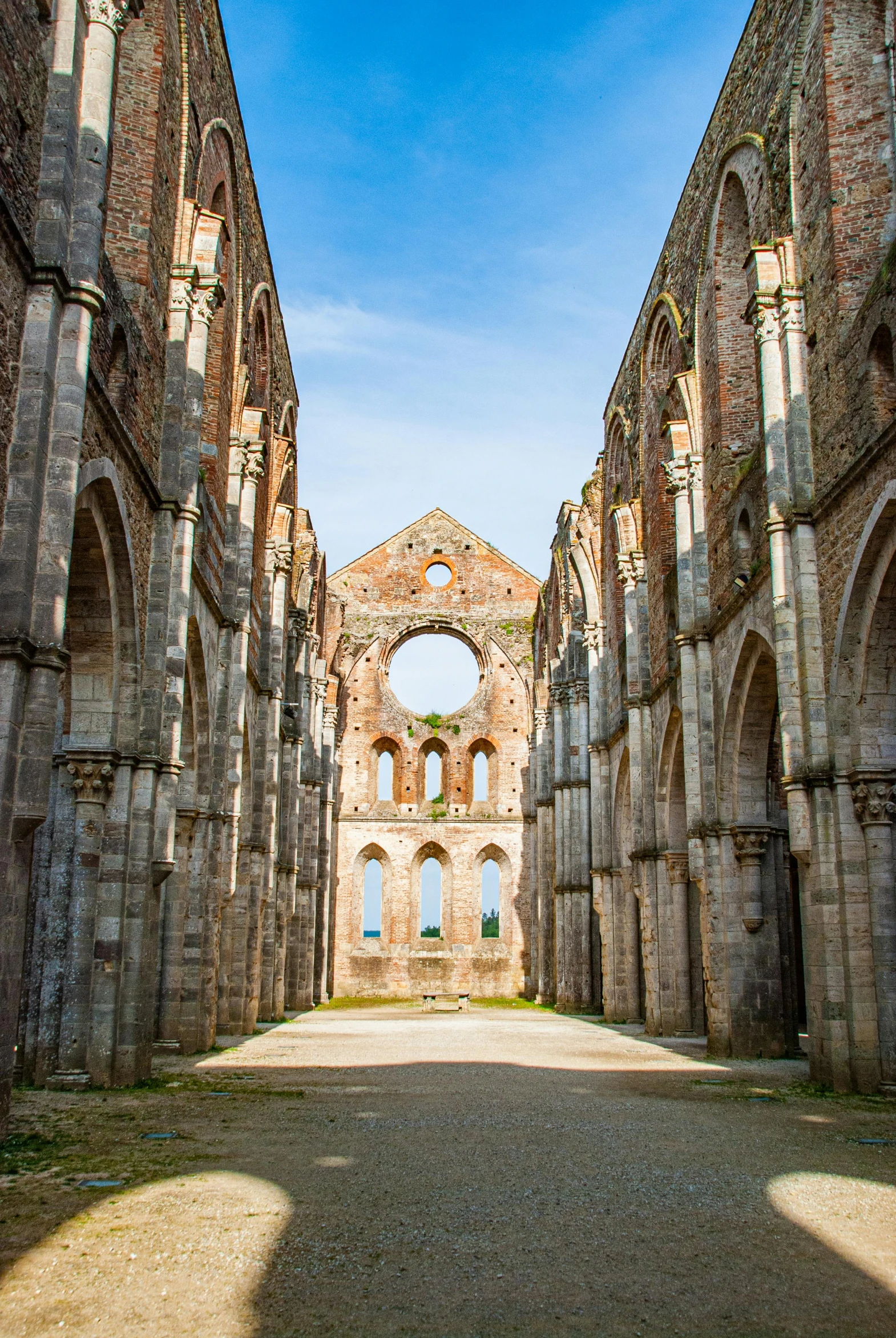the sun shines on the ruins of an old church, inspired by Taddeo Gaddi, pexels contest winner, romanesque, square, chrome cathedrals, in a monestry natural lighting, alabama