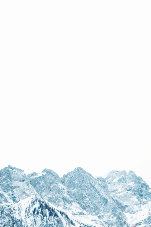 a man riding a snowboard on top of a snow covered slope, an album cover, inspired by Zhang Kechun, trending on unsplash, minimalism, glacier coloring, 144x144 canvas, mountain ranges, on white