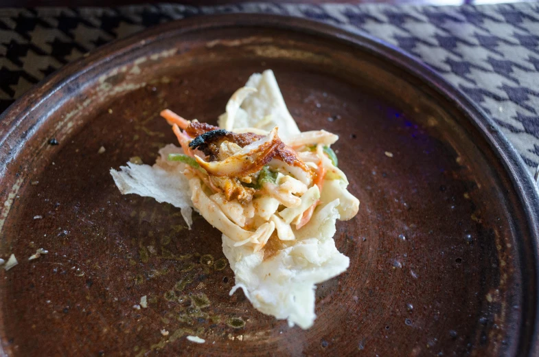 a close up of a plate of food on a table, hurufiyya, mad cuttlefish, medium, bali, ukiyo