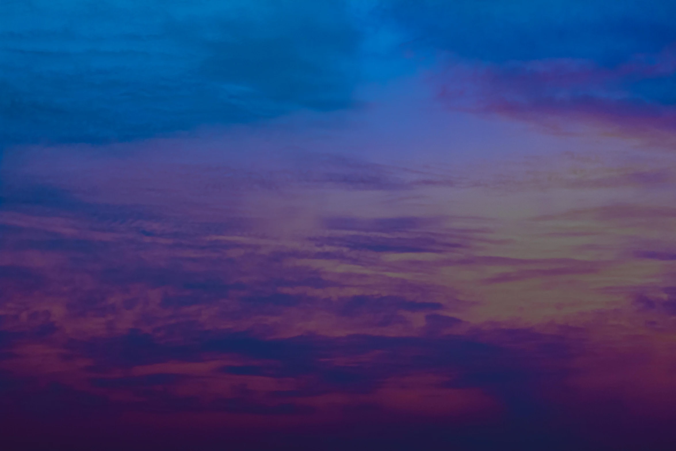 there is a plane that is flying in the sky, an album cover, inspired by Anna Füssli, trending on unsplash, color field, blue purple gradient, there is midnight sunset, red blue purple black fade, overcast dusk