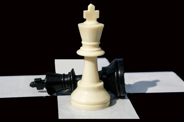 a close up of a chess piece on a table, an album cover, by Ben Zoeller, plasticien, marina abramovic, wikimedia commons, the white king, made out of plastic