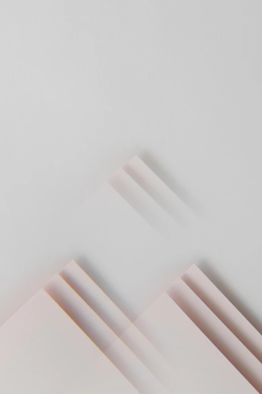white sheets of paper stacked on top of each other, trending on unsplash, abstract illusionism, light pink, square lines, peaks, abstract