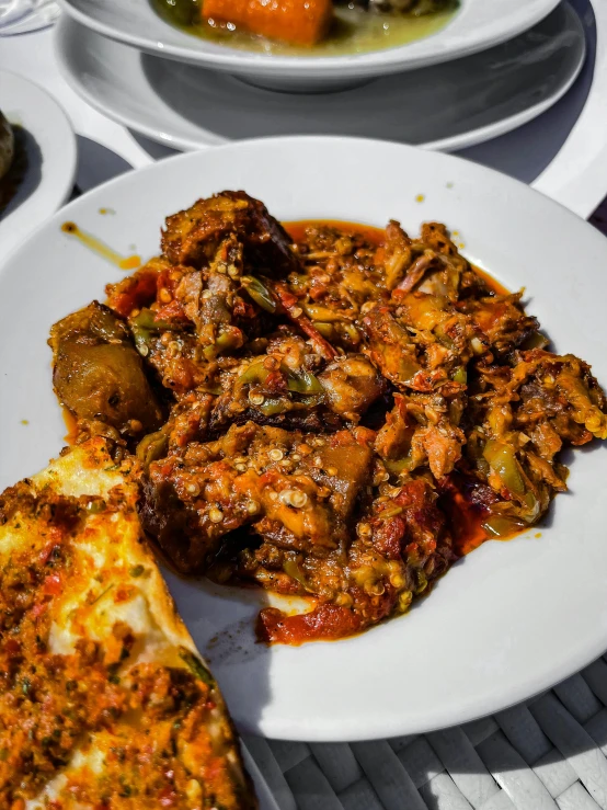 a close up of a plate of food on a table, lerapi, thumbnail, full frame image, 2019 trending photo