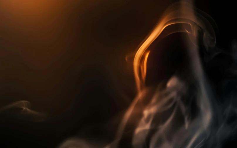 a blurry image of a person with a hood on, digital art, smoke and orange volumetric fog, cinema 4d bright light render, solar flare unreal engine, octane render - n 6