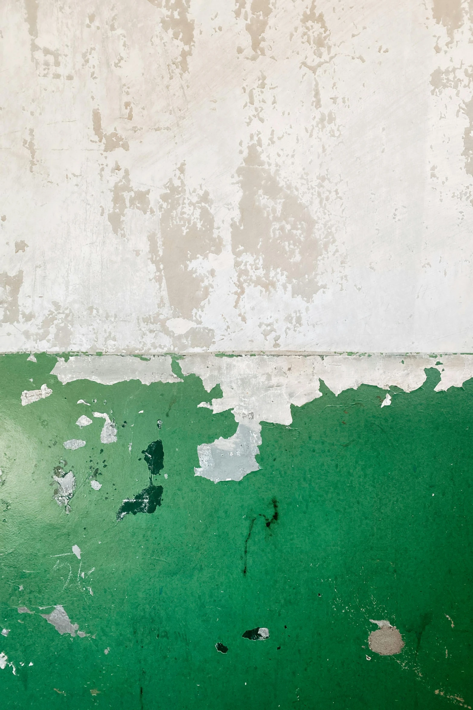 a red fire hydrant sitting next to a green wall, inspired by Elsa Bleda, postminimalism, shattered crumbling plaster, green and white, ignant, background bar