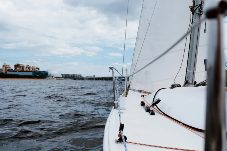 a close up of a sail boat on a body of water, happening, surrounding the city, guide, thumbnail, narrow shot