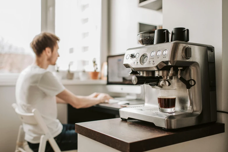 a bari bari bari bari bari bari bari bari bari bari bari bari bari bari bari bari bari, pexels contest winner, private press, espresso machine, sitting at a computer, aussie baristas, profile image