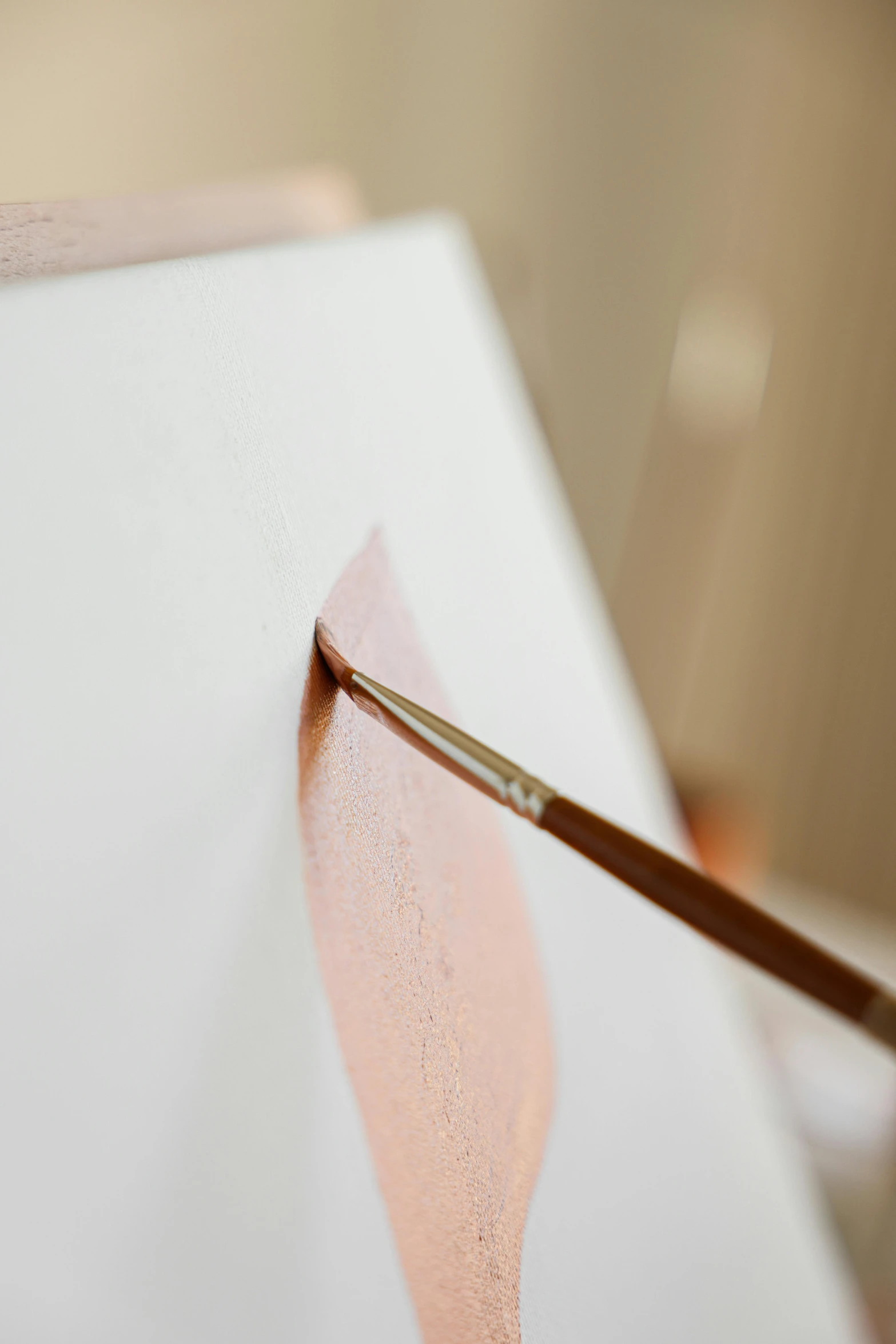 a close up of a person painting on a canvas, rose gold heart, no - text no - logo, watercolour, in detail