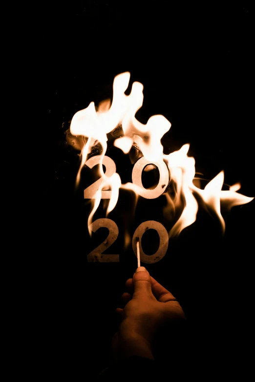 a person holding a lit candle in the dark, an album cover, trending on pexels, happening, new years eve, '20, fire poi, ¯_(ツ)_/¯
