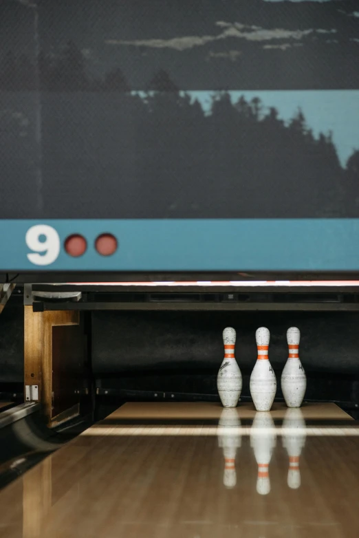 a bowling ball crashing into the pins in a bowling alley, a portrait, by Matthias Stom, pexels contest winner, purism, cups and balls, graphic print, seattle, adrian tomine