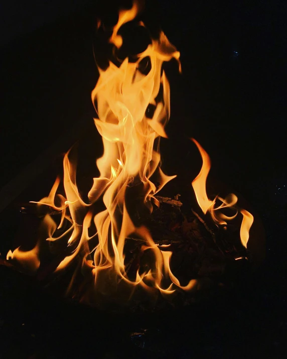 a close up of a fire in the dark, instagram post, al fresco, ilustration, no cropping