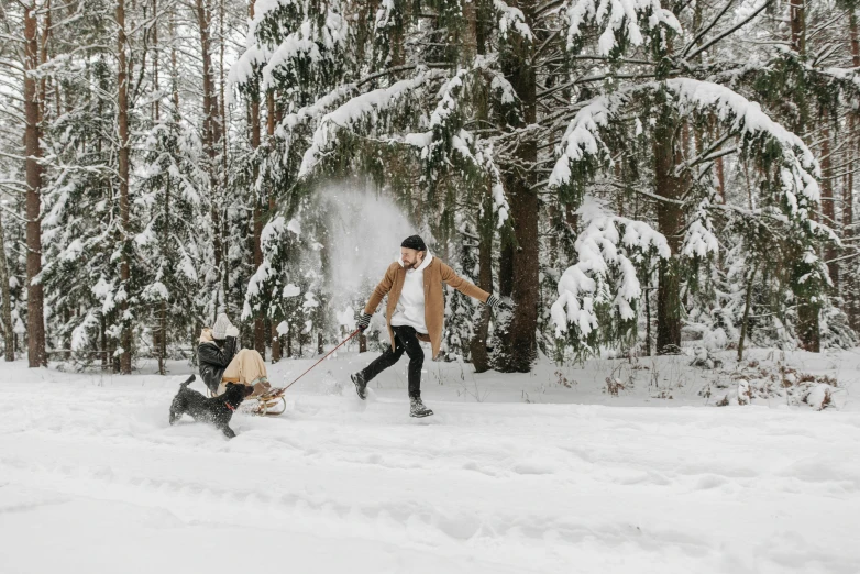 a couple of people riding skis down a snow covered slope, by Emma Andijewska, pexels contest winner, runs away from men on the forest, russian style, cannon snow covered trees, thumbnail