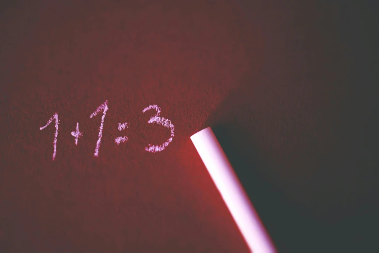 the word 2013 written in chalk on a red wall, a child's drawing, by Thomas Häfner, pexels, math equations, red and blue back light, thumbnail, ((pink))