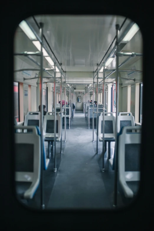 a view of the inside of a train car, by Tobias Stimmer, unsplash, square, ( ( ( buses, isolated, street tram