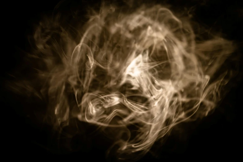 a close up of smoke on a black background, digital art, inspired by Anna Füssli, pexels, generative art, ethereal vaporous tan skin, sepia photography, solar flare unreal engine, octane render - n 9